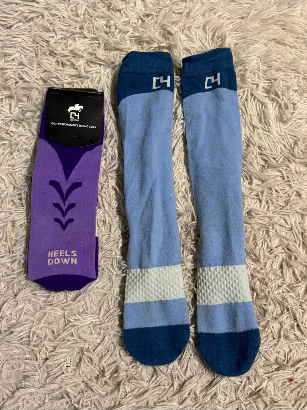 Set Of 2 C4 Equestrian Horseback Riding Tall Boot Socks